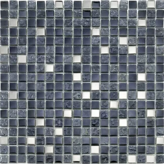 Mosaikfliese Rustica Mini 30 x 30 cm schwarz Steinmaß: ca. 1,5 x 1,5 cm