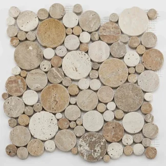 Mosaikfliese Marmor Slice 30 x 30 cm travertin