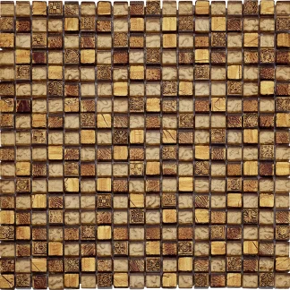 Mosaikfliese Glas Antik Mini 30 x 30 cm gold Steinmaß: ca. 1,5 x 1,5 cm