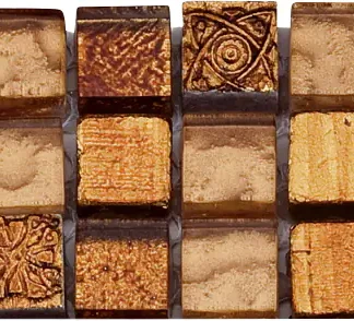 Fliesenbordüre Glas Antik 5 x 30 cm gold Steingröße: ca. 1,5 x 1,5 cm