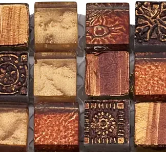 Fliesenbordüre Glas Antik 5 x 30 cm rot Steingröße: ca. 1,5 x 1,5 cm