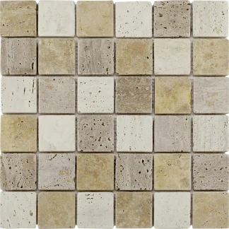 Mosaikfliese Marmor Rustica 30 x 30 cm multicolor Steinmaß: ca. 4,8 x 4,8 cm