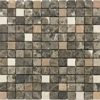 Mosaikfliese Marmor Emparador 30 x 30 cm braun Steinmaß: ca. 2,3 x 2,3 cm