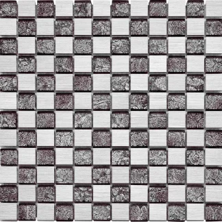 Mosaikfliese Metal 8 30 x 30 cm schwarz-silber Steinmaß: ca. 2,3 x 2,3 cm