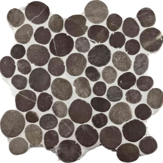 Mosaikfliese Marmor Kiesel 30 x 30 cm grau