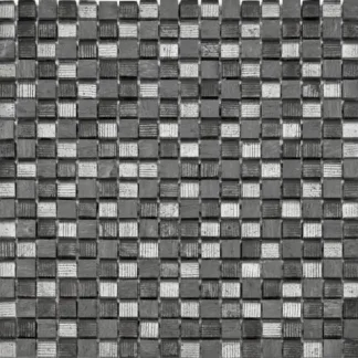 Mosaikfliese Glas-Naturstein 30 x 30 cm grau Steinmaß: ca. 1,5 x 1,5 cm