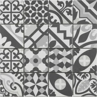 Mosaikfliese Harmony 32 x 32 cm schwarz-weiß Steinmaß: ca. 7,7 x 7,7 cm