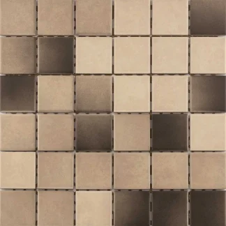 Mosaikfliese Maxi 30 x 30 cm creme-braun Steinmaß: ca. 4,7 x 4,7 cm