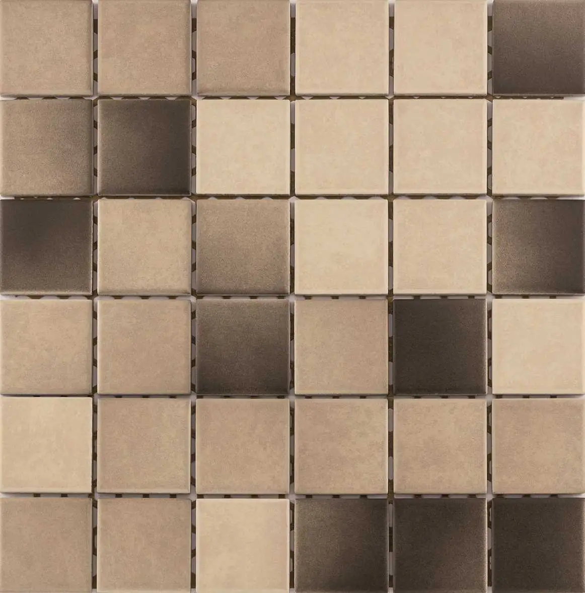 Mosaikfliese Maxi 30 x 30 cm creme-braun Steinmaß: ca. 4,7 x 4,7 cm