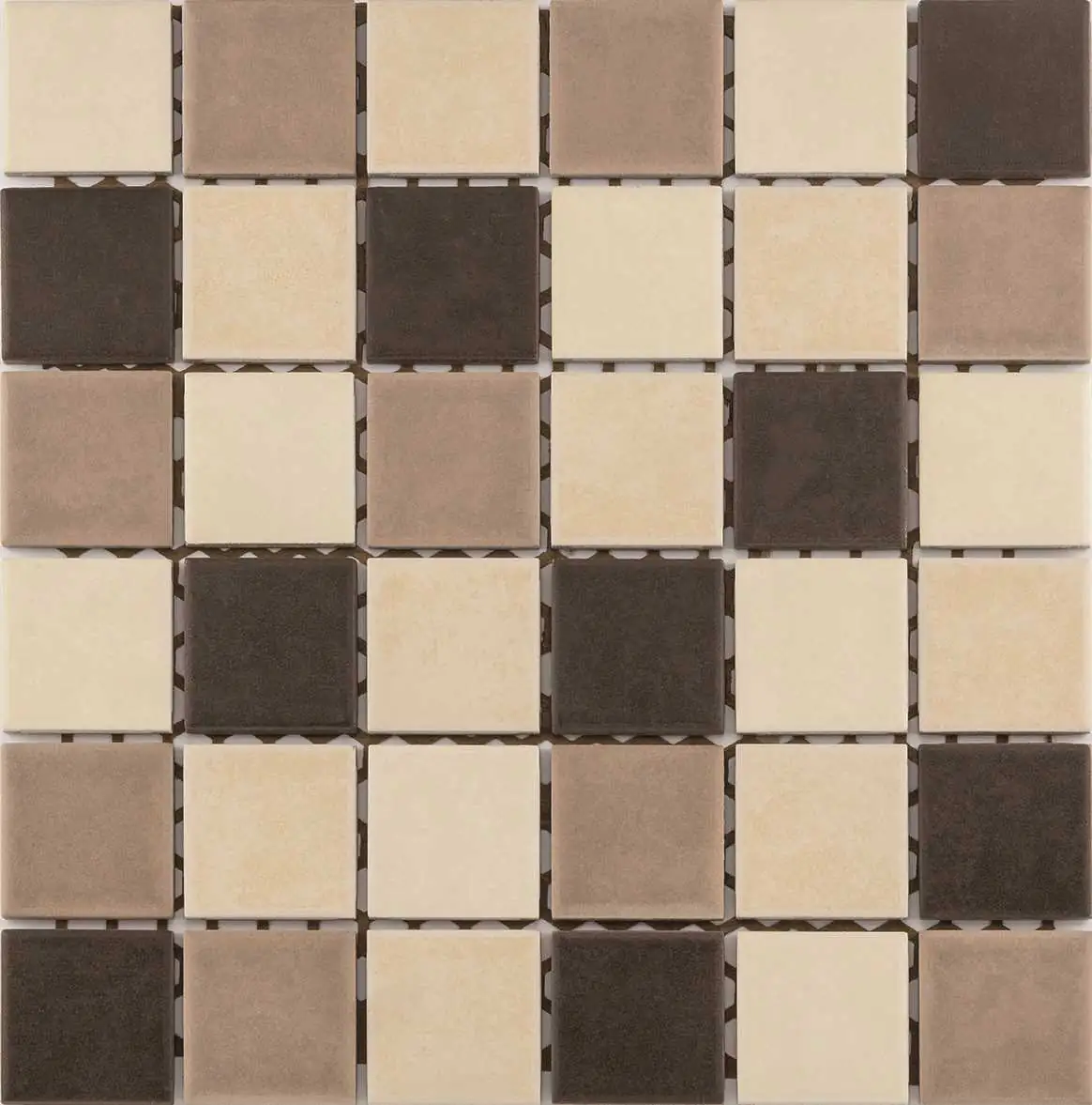 Mosaikfliese Maxi 30 x 30 cm cappuccino-braun Steinmaß: ca. 4,7 x 4,7 cm