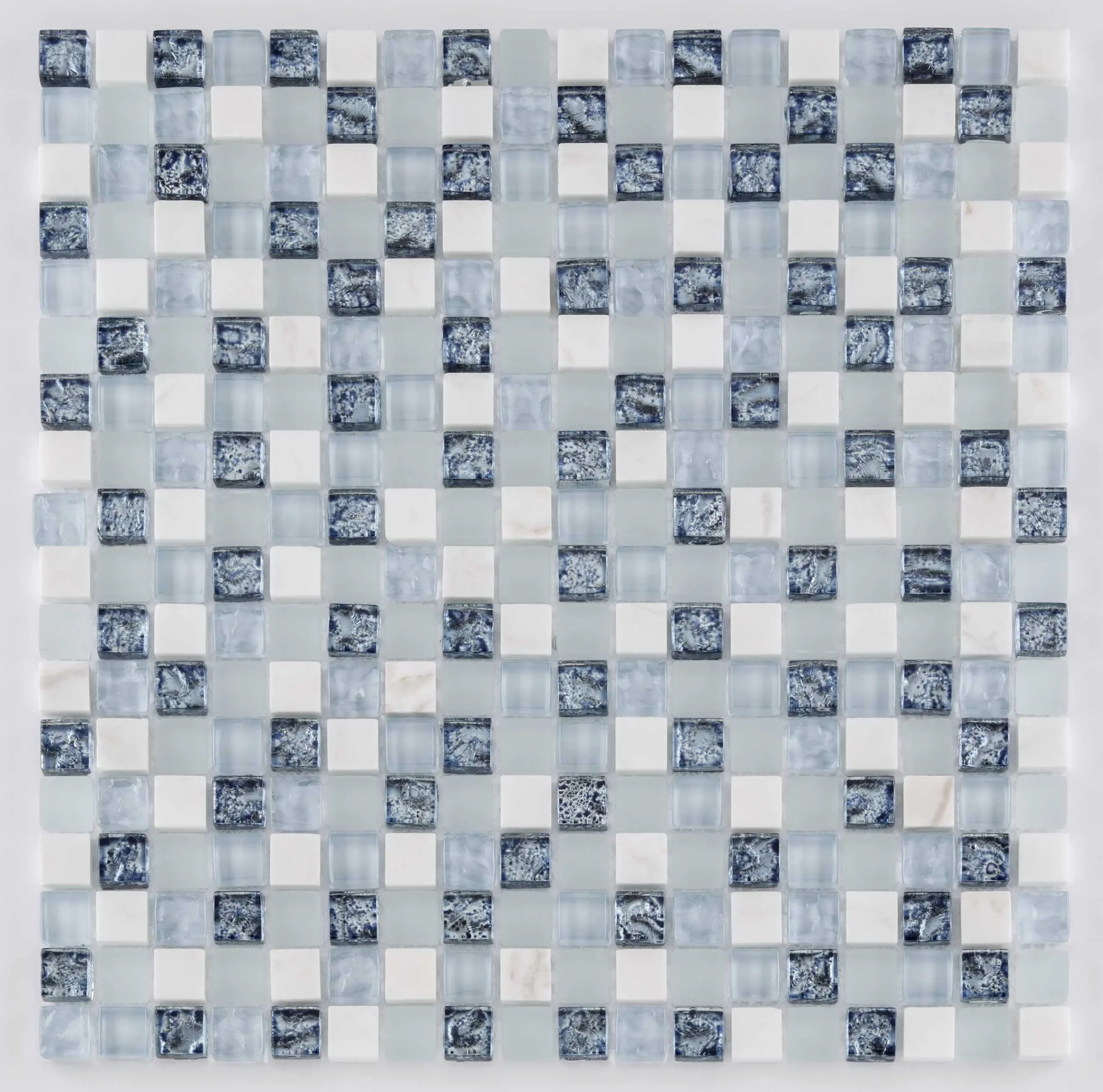 Mosaikfliese Rustica Mini 30 x 30 cm blau Steinmaß: ca. 1,5 x 1,5 cm
