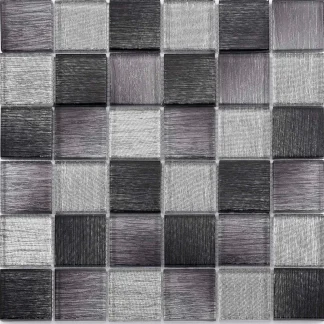 Mosaikfliese Glas Diamond 30 x 30 cm schwarz-mix Steinmaß: ca. 4,8 x 4,8 cm