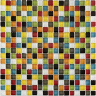 Mosaikfliese Glas 30 x 30 cm bunt Steingröße: ca. 1,5 x 1,5 cm