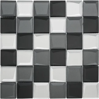 Mosaikfliese Glas Reflex 30 x 30 cm grau-mix Steingröße: ca. 4,8 x 4,8 cm