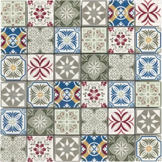 Mosaikfliese Glas Cottage 30 x 30 cm bunt Steingröße: ca. 4,8 x 4,8 cm