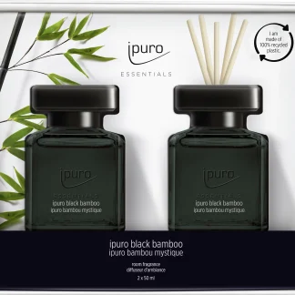 ipuro ESSENTIALS Raumduft Set Black Bamboo 2 x 50 ml