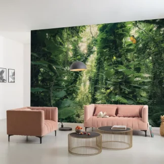 Komar Vlies Fototapete Green Leaves 450 x 280 cm