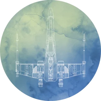 Komar Vlies Fototapete Dot Star Wars X-Wing Ø 128 cm selbstklebend