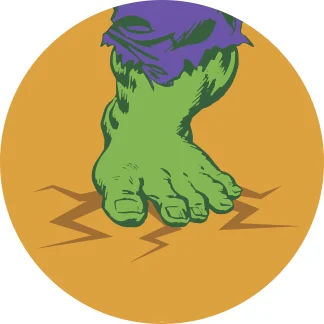 Komar Vlies Fototapete Dot Aveng Hulk's Foot P Ø 128 cm, selbstklebend