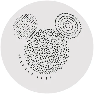 Komar Vlies Fototapete Dot Mickey Stipple Art Ø 128 cm, selbstklebend