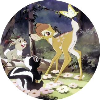 Komar Vlies Fototapete Dot Bambi Butterfly Ø 128 cm, selbstklebend