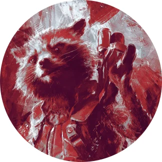 Komar Vlies Fototapete Dot Aveng Paint Rocket Ø 128 cm, selbstklebend