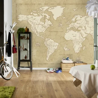 Komar Vlies Fototapete Vintage World Map 500 x 280 cm