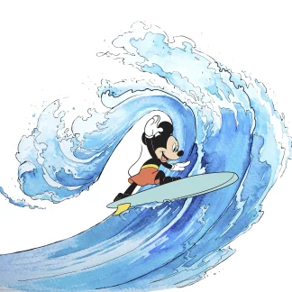 Komar Vlies Fototapete Mickey Surfing 300 x 280 cm