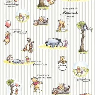 Komar Vlies Fototapete Winnie Pooh Stripes 200 x 280 cm