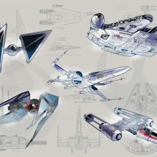 Komar Vlies Fototapete Star Wars Blaupausen Starfighter 400 x 280 cm