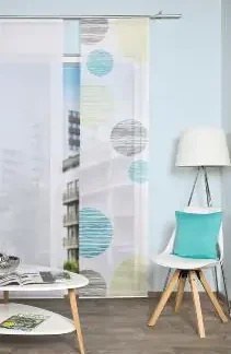 Home Wohnideen Flächenvorhang Borden blau-grün, 60 x 260 cm