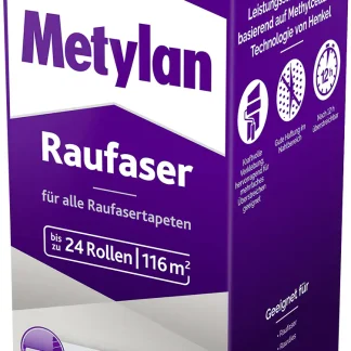 Metylan Raufaser Tapetenkleister 720 g Paket, trocknet transparent