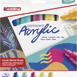 edding 5000 Acrylmarker breit 5er-Set sortiert abstrakt