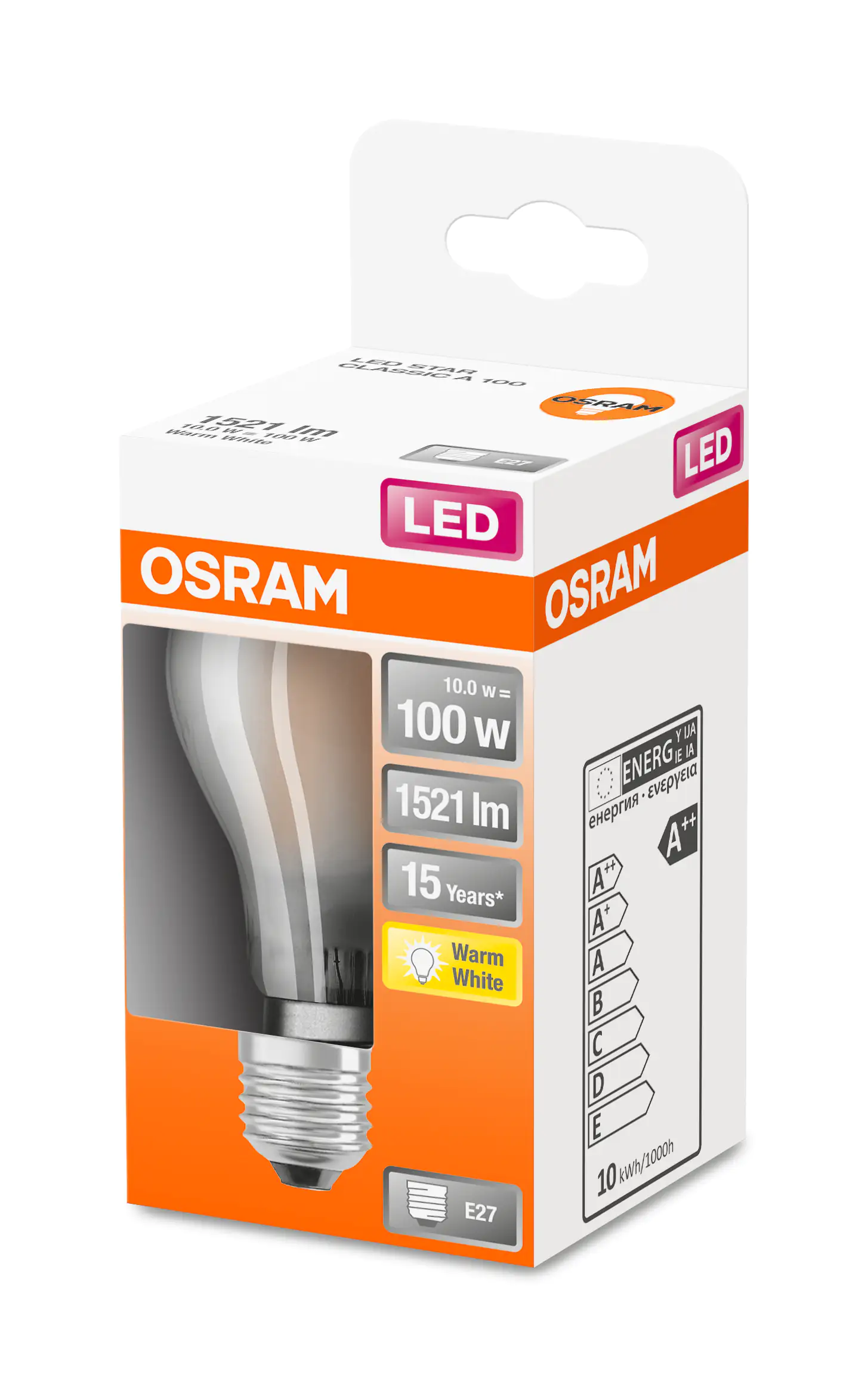 Osram LED Leuchtmittel Classic A100 E27 11W warmweiß, weiß-matt