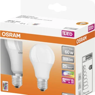 Osram LED Leuchtmittel Retrofit A60 E27 9,7W warmweiß, dimmbar, weiß matt