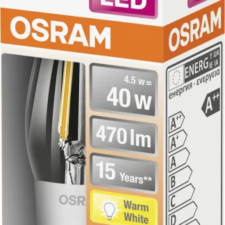 Osram LED Leuchtmittel Superstar Classic E14 4,5W warmweiß, dimmbar, klar