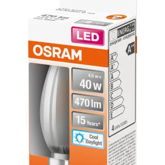 Osram LED Leuchtmittel Retrofit CLB 40 E14 4W kaltweiß, weiß matt