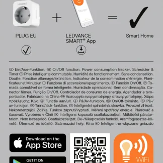 Ledvance Steckdose Smart+WiFi Smart Home Steckdose mit WiFi Strommesszähler
