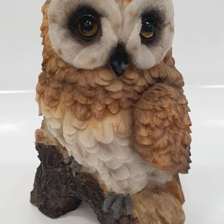 Dekofigur Eule auf Stamm braun 25 x 18 x 13,5 cm