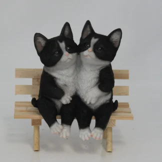 Dekofigur Katzen auf Bank 23 x 20 x 14 cm
