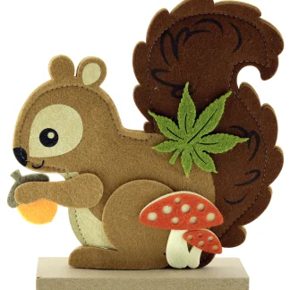 Eichhörnchen aus Filz und Holz 19 cm