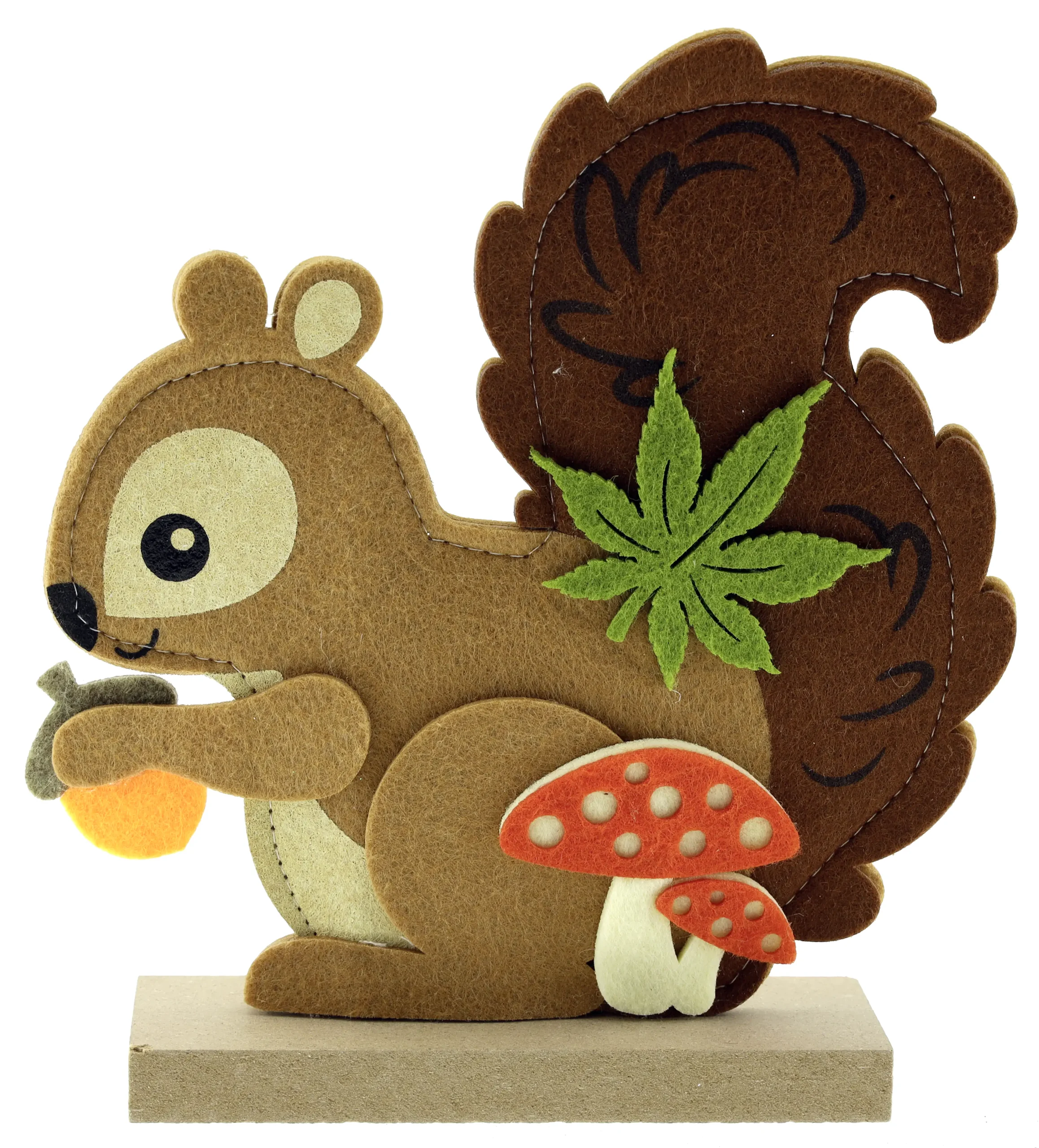 Eichhörnchen aus Filz und Holz 19 cm