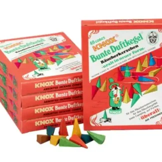 Knox Räucherkerzen - Bunte Duftkegel 40 Stück