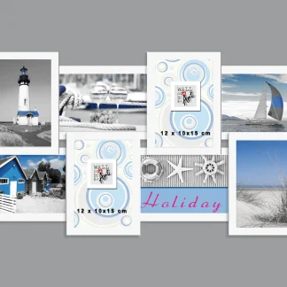 Bilderrahmen Multi Collage 12 Fotos, weiß, 81 x 30 cm