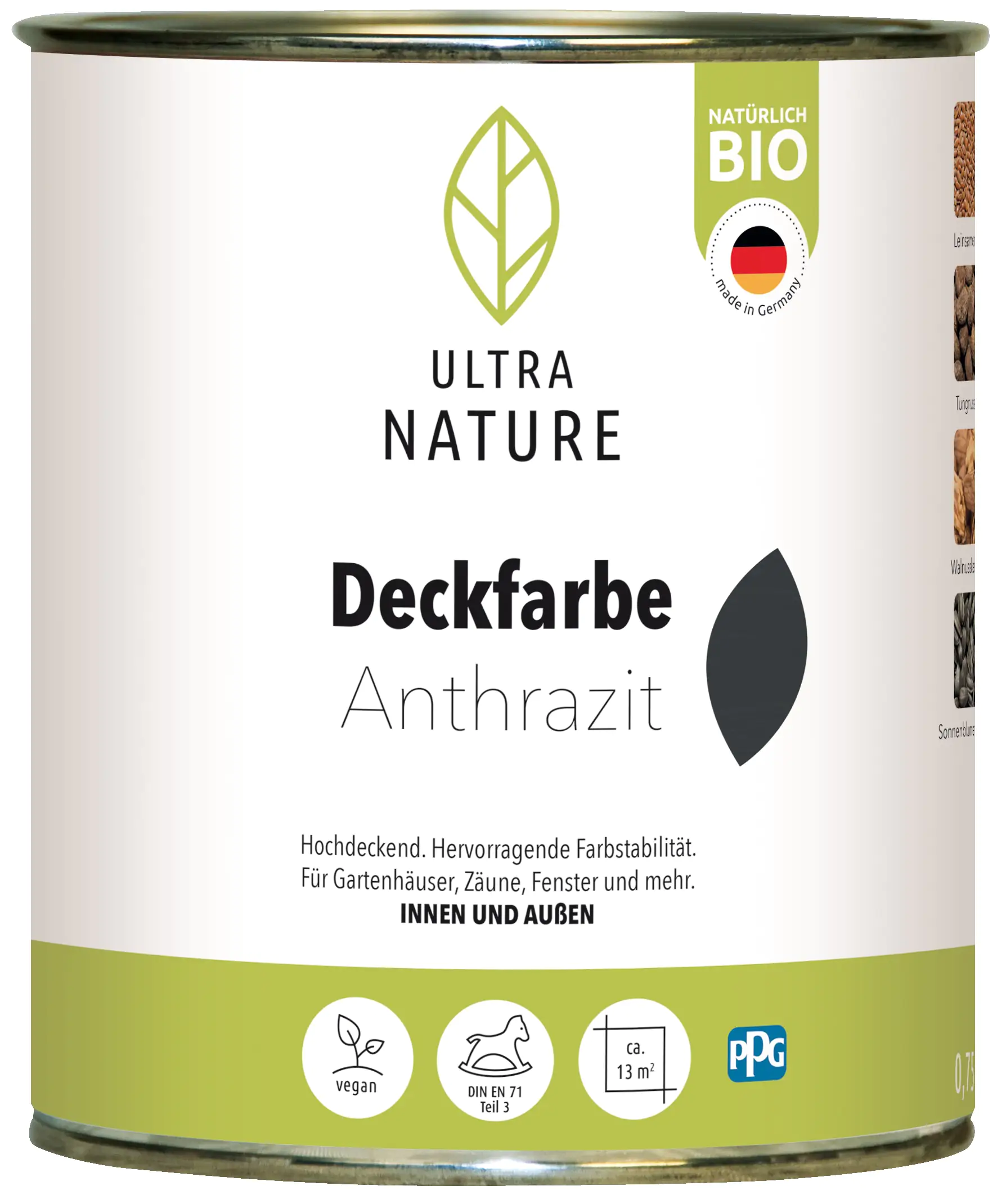 Ultra Nature Deckfarbe 750 ml anthrazit