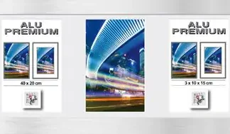 Aluminiumrahmen Quattro silber, 20 x 40 cm