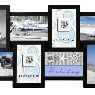 Bilderrahmen Multi Collage 12 Fotos, schwarz, 81 x 30 cm