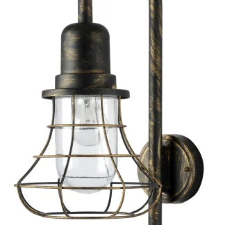 Lutec Sensor-Außenwandleuchte Bird braun-gold Bewegungsmelder IP44