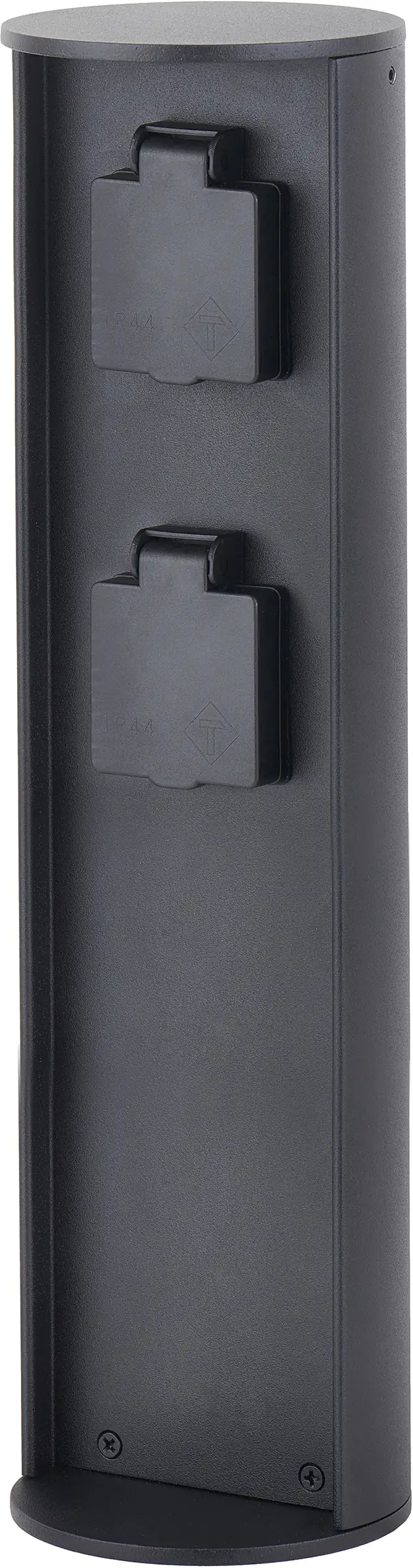 Lutec Gartensteckdose 2-fach 2 Steckdosen schwarz IP44
