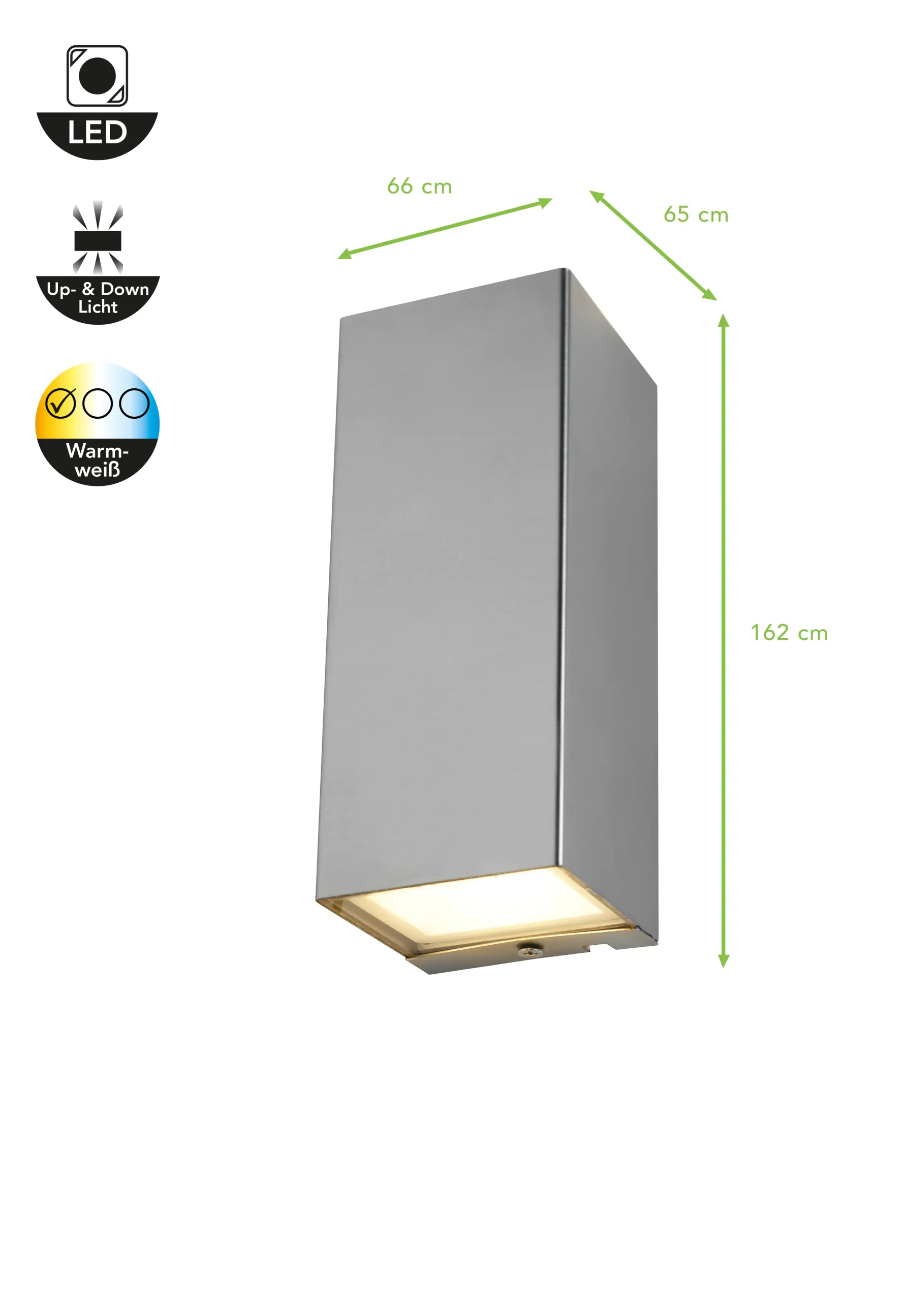 Lutec LED Außenwandleuchte Luca edelstahl IP44 Up- & Downlight